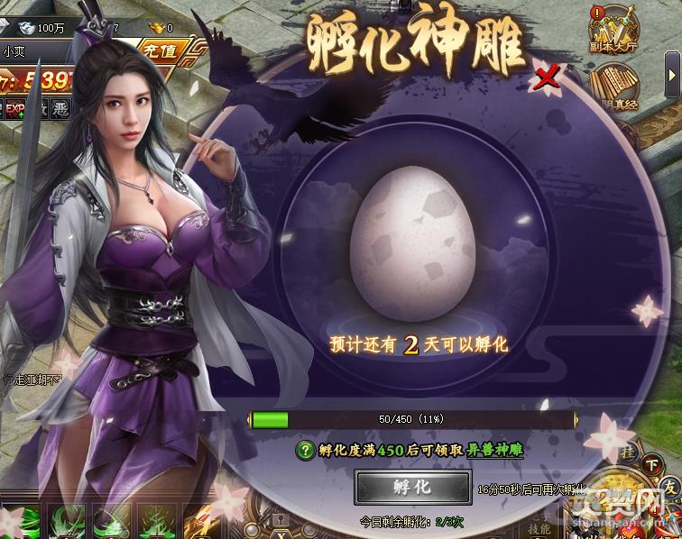 射雕英雄传,神雕,孵化,攻略,爽赞网