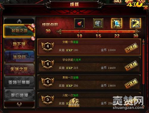 奇迹重生,爽赞网,特色系统