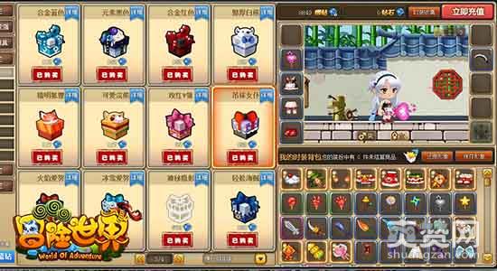 冒险世界OL,爽赞网,时装系统